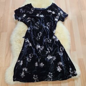Y2k Floral Velvet Dress